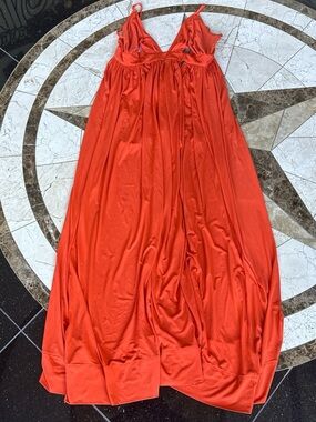 Royalty queen and fabulously sexy House of CB Orange-Red Maxi Dress